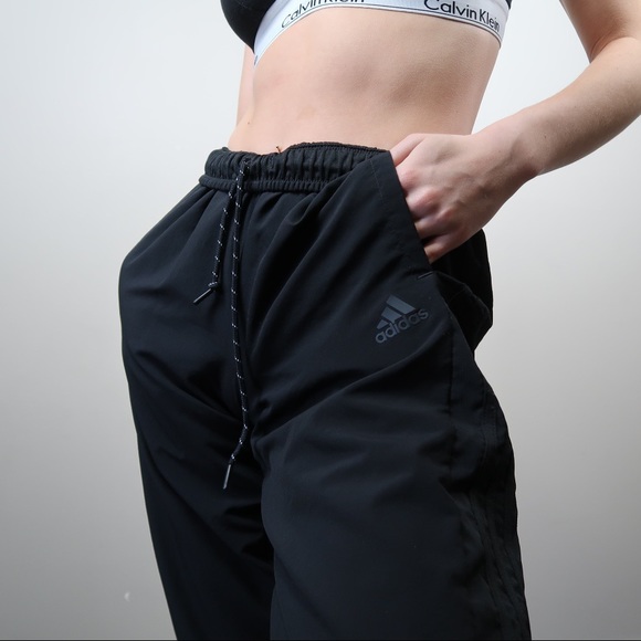 Adidas black 3 stripe y2k joggers size small - Picture 3 of 4